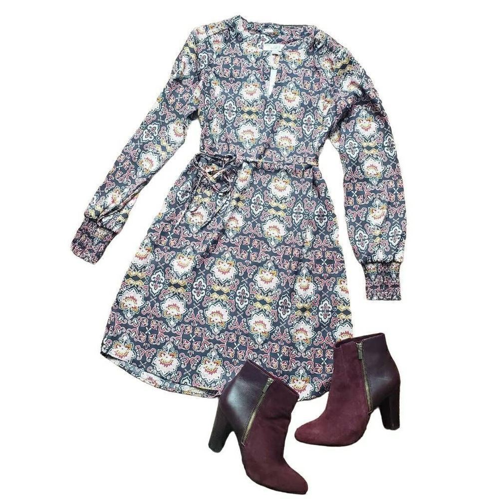 Loft Floral Shirt Dress Size XXS NWT